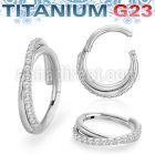 usgsh45 titanium g23 hinged segment ring 16g cross cnc cz