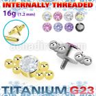 ushz21in titanium g23 top six balls cluster bezel cz