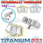ushz26in titanium g23 top three baguette cz prong set