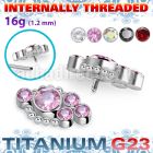 ushz28in titanium g23 top five cz cluster balls internal