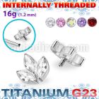 ushz30in titanium g23 leaf top three marquise cz