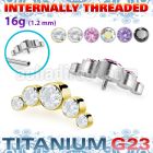 ushz3in titanium g23 top part post five round color cz