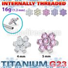 ushz5in titanium g23 top part post seven round color cz