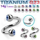 uspjb4 titanium g23 spiral with two 4mm bezel set balls