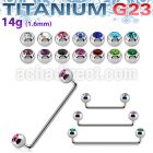 usudjb5 titanium g23 90 surface barbell w 5mm titanium jewels