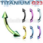 utbnen25 anodized titanium g23 eyebrow banana with 2 5mm cones