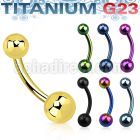 utbns anodized titanium g23 belly banana with 5 6mm ball