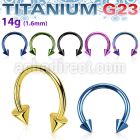 utcbcn anodized titanium g23 circular barbell with 4mm cones