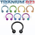 utcbeb anodized titanium g23 circular barbell with 3mm balls