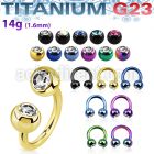 utcbjb5 anodized titanium g23 circular barbell 5mm jewel balls