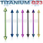 utincn anodized titanium g23 industrial barbell with 5mm cones