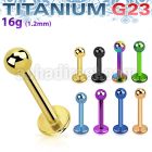 utlbb3 anodized titanium g23 labret with a 3mm ball
