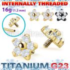 utshz15in pvd plated titanium g23 flower top cz prong set