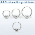 vbcr14m 925 silver ball closure earrings (1.6mm) with 5mm ball
