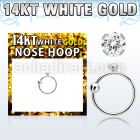 whz15 14kt white gold nose hoop w 1.5mm round clear cz stone
