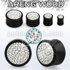 wpmfr areng wood double flared plug w ferido multi crystal