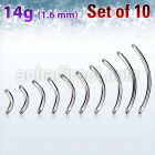 xbn14g pack of 316l steel belly banana posts threading 1 6mm