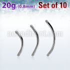 xbn20g set w 316l steel eyebrow banana posts w 0.8mm threading
