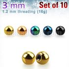 xbt3s pack of 3mm anodized 316l steel balls threading 1 2mm