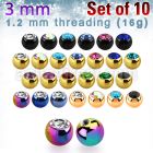 xjbt3s pack of anodized 316l steel balls with bezel crystals