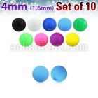 xsab4 set of 10 pcs of 4mm acrylic ball in solid colors