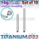 xubb14gi titanium g23 internally threaded posts 10pcs