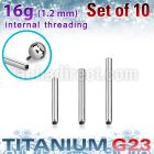 xubb16gi titanium g23 internally threaded posts 10pcs