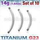 xubn14g pack of 10 pcs of high polished titanium g23 banana bar