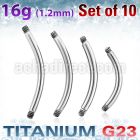 xubn16g pack of high polished titanium g23 banana bar 1 2mm