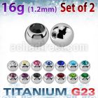 xujb4s set of high polished titanium g23 balls w bezel crystal