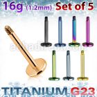 xutlb16 set of 5mm anodized titanium g23 eyebrow banana post