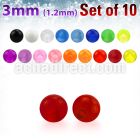 xuvb3 set of 3mm acrylic uv balls with 16g 1 2mm threading