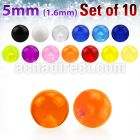 xuvb5 set of 5mm acrylic uv balls with 14g 1 6mm threading