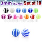 xuvbe3 set of 3mm acrylic uv beach balls with 1 2mm threading