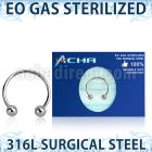 zcbeb4 eo gas sterilized 316l steel circular barbell 4mm balls