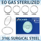 zsel sterilized 316l steel seamless nose ring 16g to 22g
