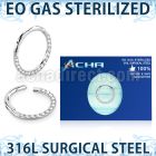 zsgsh11 sterilized steel hinged segment ring cz at side