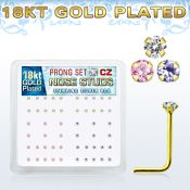 18nszbm caja display piercing nariz l plata 925 0 6mm oro 18 kts zirconia 1 5mm distribuidor mayorista