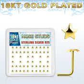 18sxvsar box w gold plated silver nose studs w star top