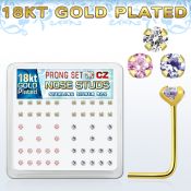 18sz25xm caja display piercings nariz plata esterlina 925 0 6mm oro 18 kts grandes zirconia 2 5mm venta