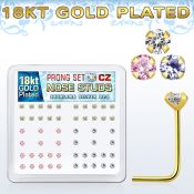 18sz2xm caja display piercing nariz l plata 925 0 6mm oro 18 kts zirconia 2mm venta