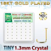 18wp6xc caja display 36 piercings nariz l plata 925 oro 18 kts 0 6mm cristal 1 25mm al por mayor