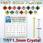18yp6xm gold silver bend it nose studs w 1 25mm prong crystals