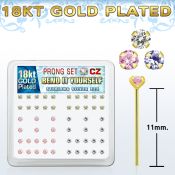 18yz25xm caja display piercing nariz doblar tu mismo plata esterlina 925 oro 18 kts grandes zirconia 2 5mm distribuidor mayorista