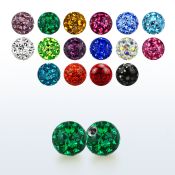 4mm multi crystal ball w resin cover & 0.8mm threading