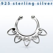 agsepd6 falso septum plata 925 1mm corazon indio 12mm mayorista