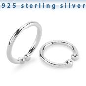 agsepm silver fake septum ring plain