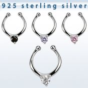 agsepz3 falso septum plata 925 1mm zirconia 3mm centro 12mm mayorista