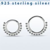 agspv18 aro continuo plata 925 piercing septum con 1mm cuentas inferior venta