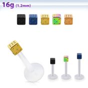albtd25 bio  flex labret w 2.5mm pvd plated steel dice